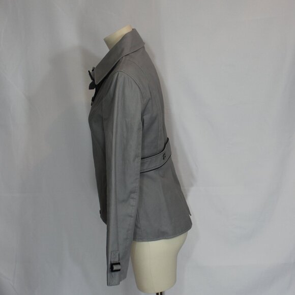 Soya & Kio Women Moto Jacket Gray Zip Up  Cotton Lined Long Sleeves size Medium - Picture 2 of 7
